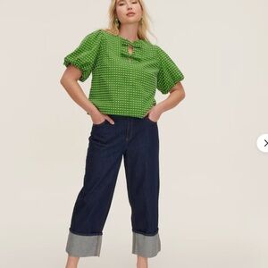 💙💙 KATE SPADE ♠️ High-Rise Straight Leg Wide Cuff Jeans